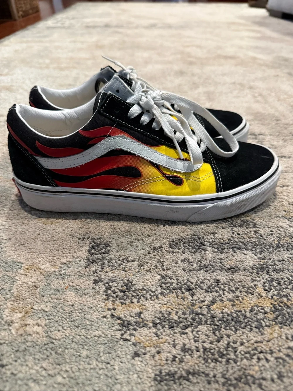 Vans Black, Yellow and White Old Skool Low-Top Sneakers
